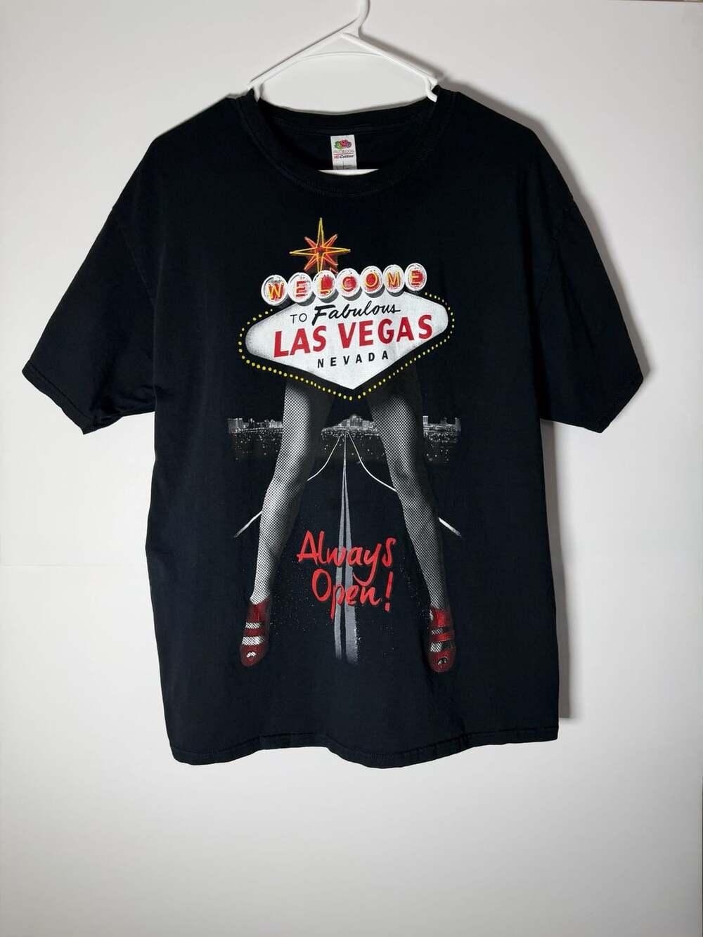 Fruit of the Loom Welcome to Las Vegas T-Shirt Size L Black